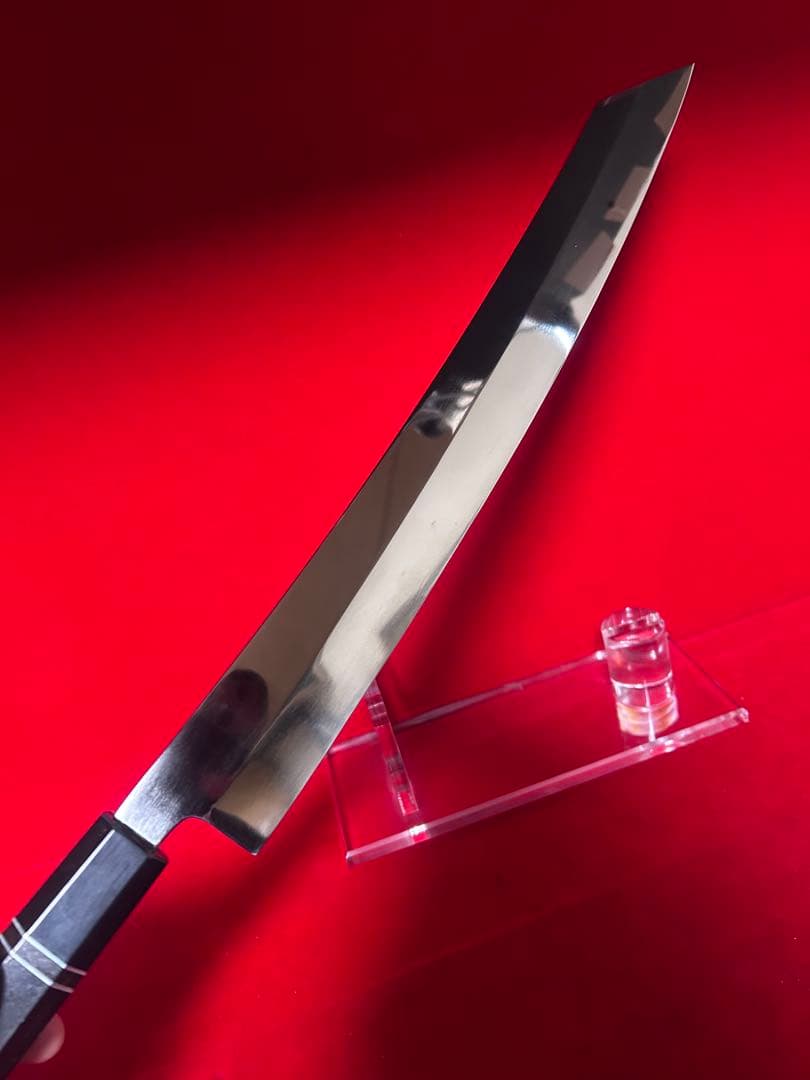 01562 包丁　切付　鬼反り　鏡面仕上げ　切味抜群　箱付　未使用品