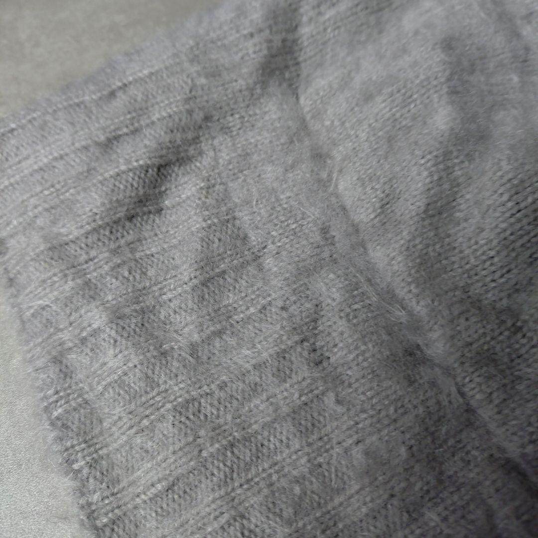 Drawerカシミヤ100%シャギー ロングニットカーディガン