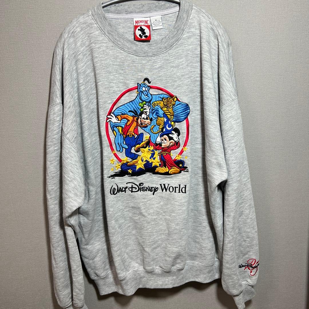 【希少XL】Disney 25周年記念刺繍トレーナー ミッキージニー　スウェット