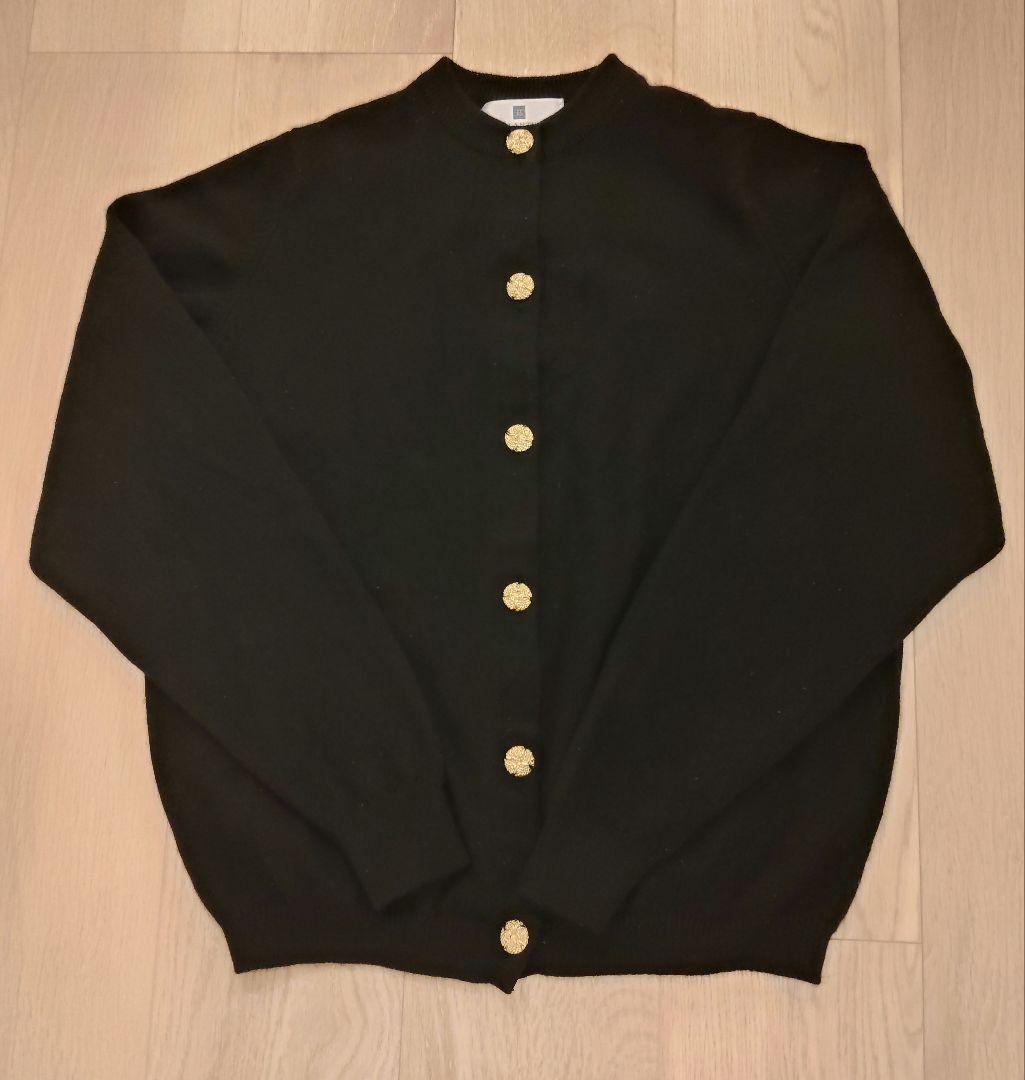 バランタイン カーディガン ブラック 42 カシミヤ100%