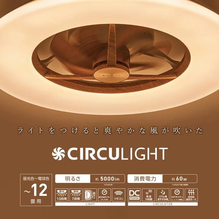 DOSHISHA DCC-12CMLW サーキュライト【12畳モデル・木目調】