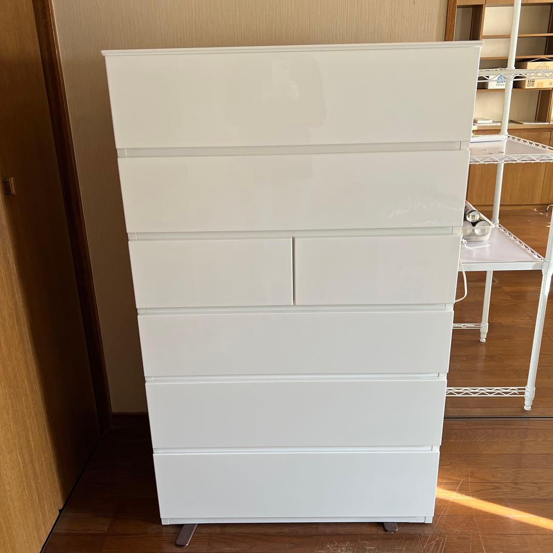 ニトリ　ハイチェスト(クエス 80-6HC WH)