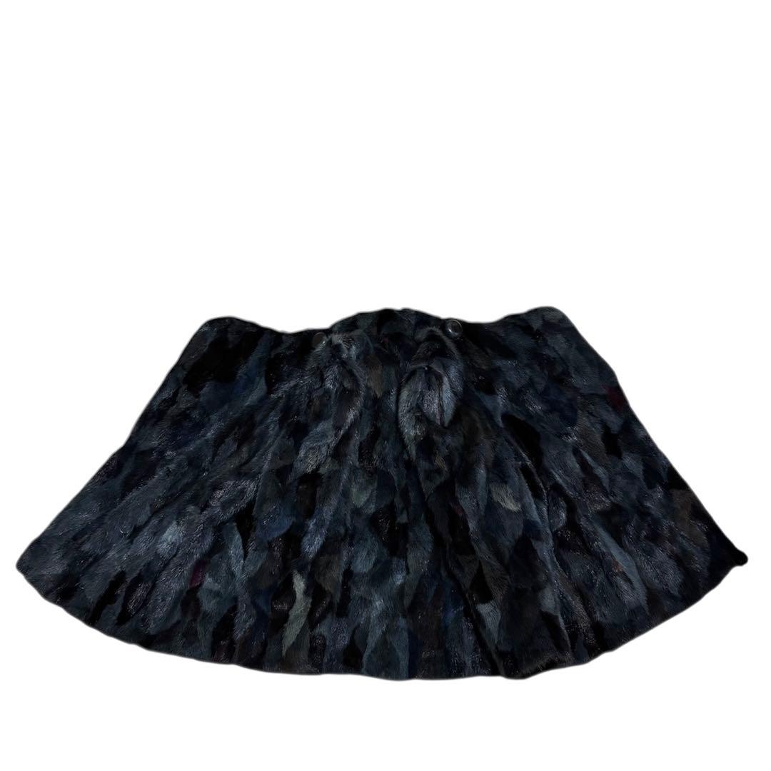 【美品】MINK FUR ミンクファー/パッチワーク/マルチカラー/ハーフコート