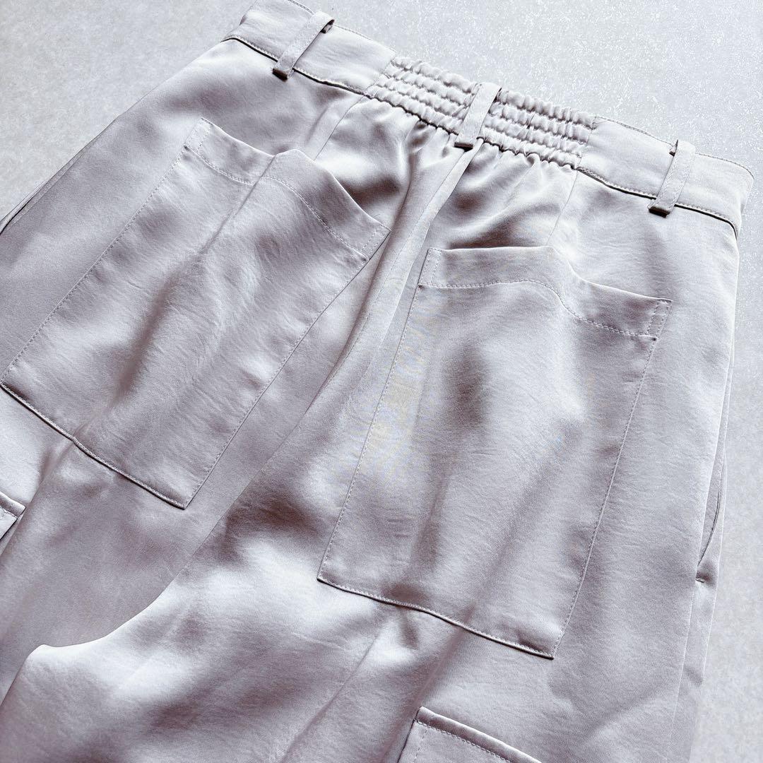 めぇ様★未使用★anuans｜定価1,8万 24SS 綺麗め サテンカーゴパンツ