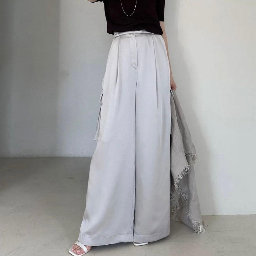 めぇ様★未使用★anuans｜定価1,8万 24SS 綺麗め サテンカーゴパンツ