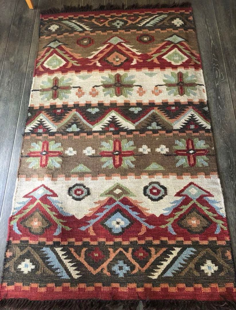 トルコオールドキリムラグ　ネイティブ柄