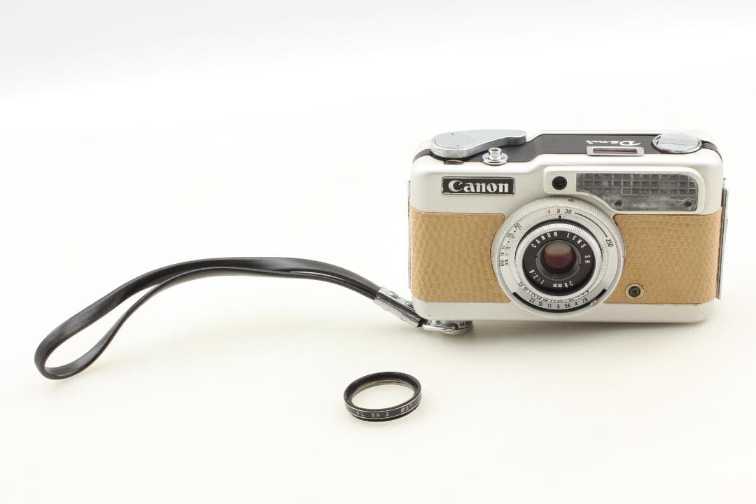 【整備済　美品】ベージュ　Canon demiハーフカメラ　露出計ok＃1317