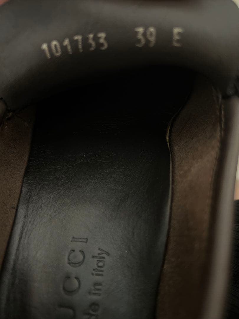 GUCCI ラバーソール　ストラップ　レザー　ドライビングシューズ