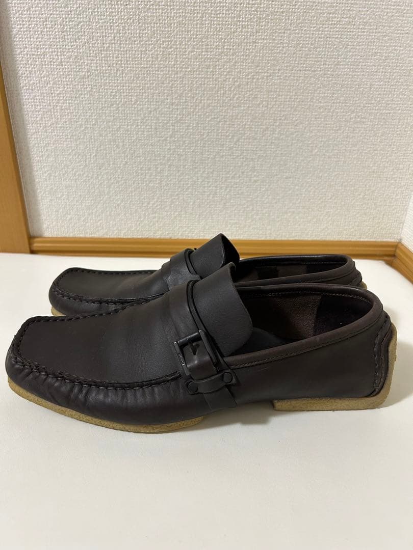 GUCCI ラバーソール　ストラップ　レザー　ドライビングシューズ