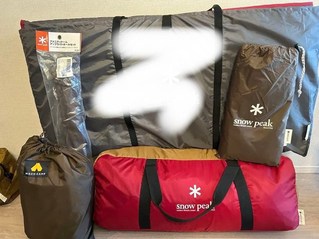 あやのアメニティドームL 純正マットシートセット使用2回ポール前室シート付