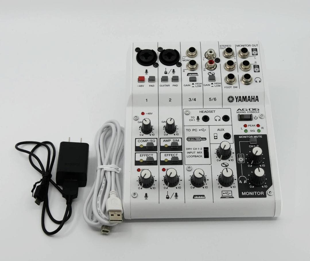 YAMAHA AG06 DJミキサー／オーディオインターフェース