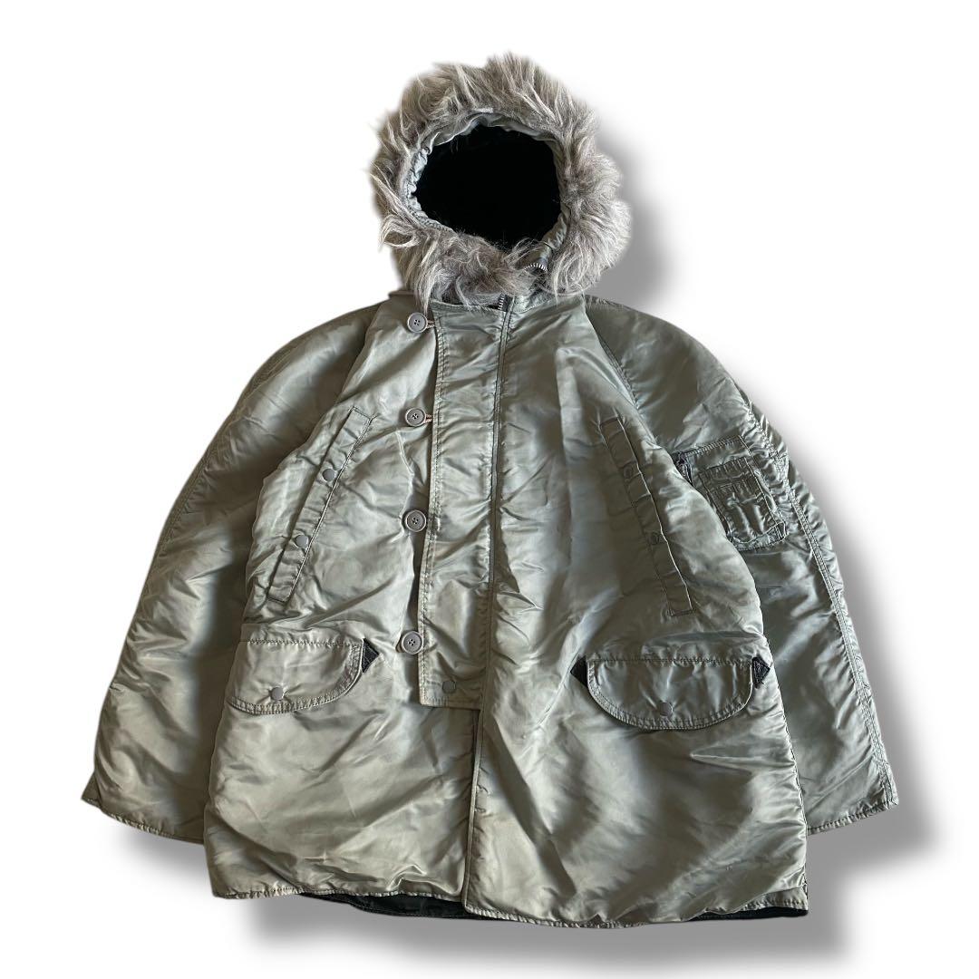 80s 3本線 USA製 旧タグ ALPHA N-3B シルバー