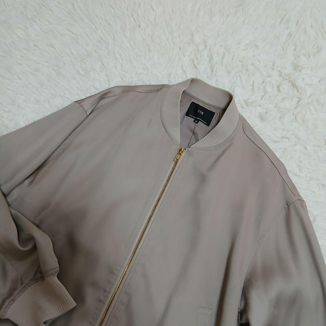 【美品】【23区】22AW　テンセルレーヨン サテンMA-1 ブルゾン グレー