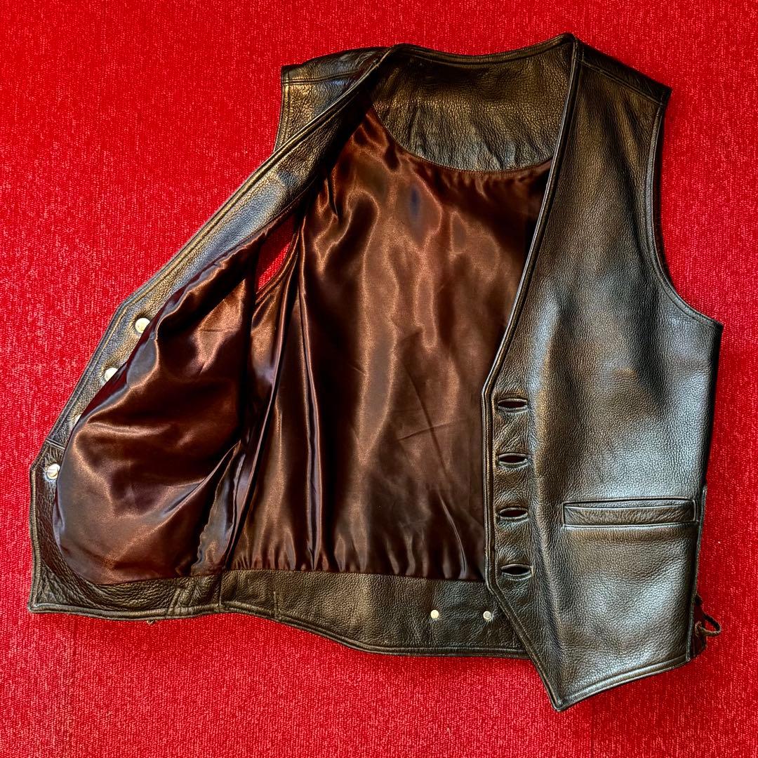 A&Gエーアンドジー レザーベスト シルバー925本革&スティングレー￼￼エイ革