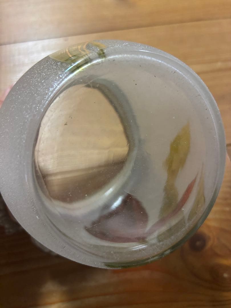 ※専用※ アンティーク フロストガラス チューリップ手描　ビスケットジャー