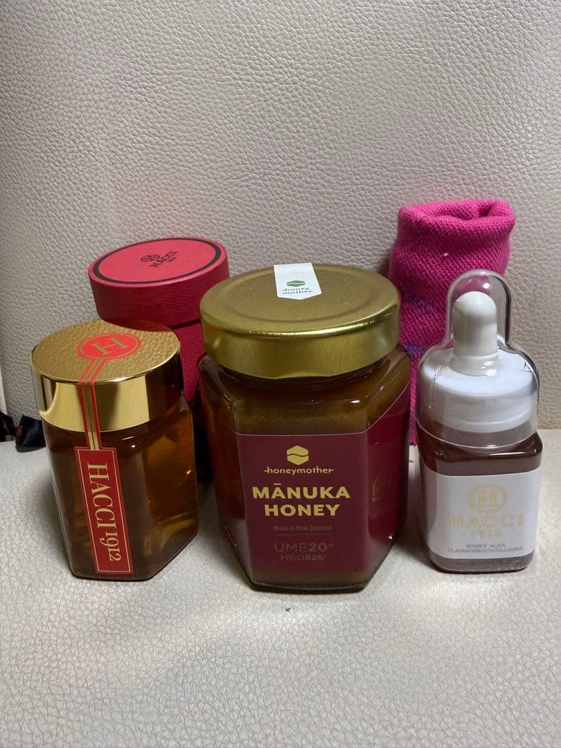 HACCI マヌカハニー UMF20、ブルガリアンローズ、コラーゲン入りはちみつ