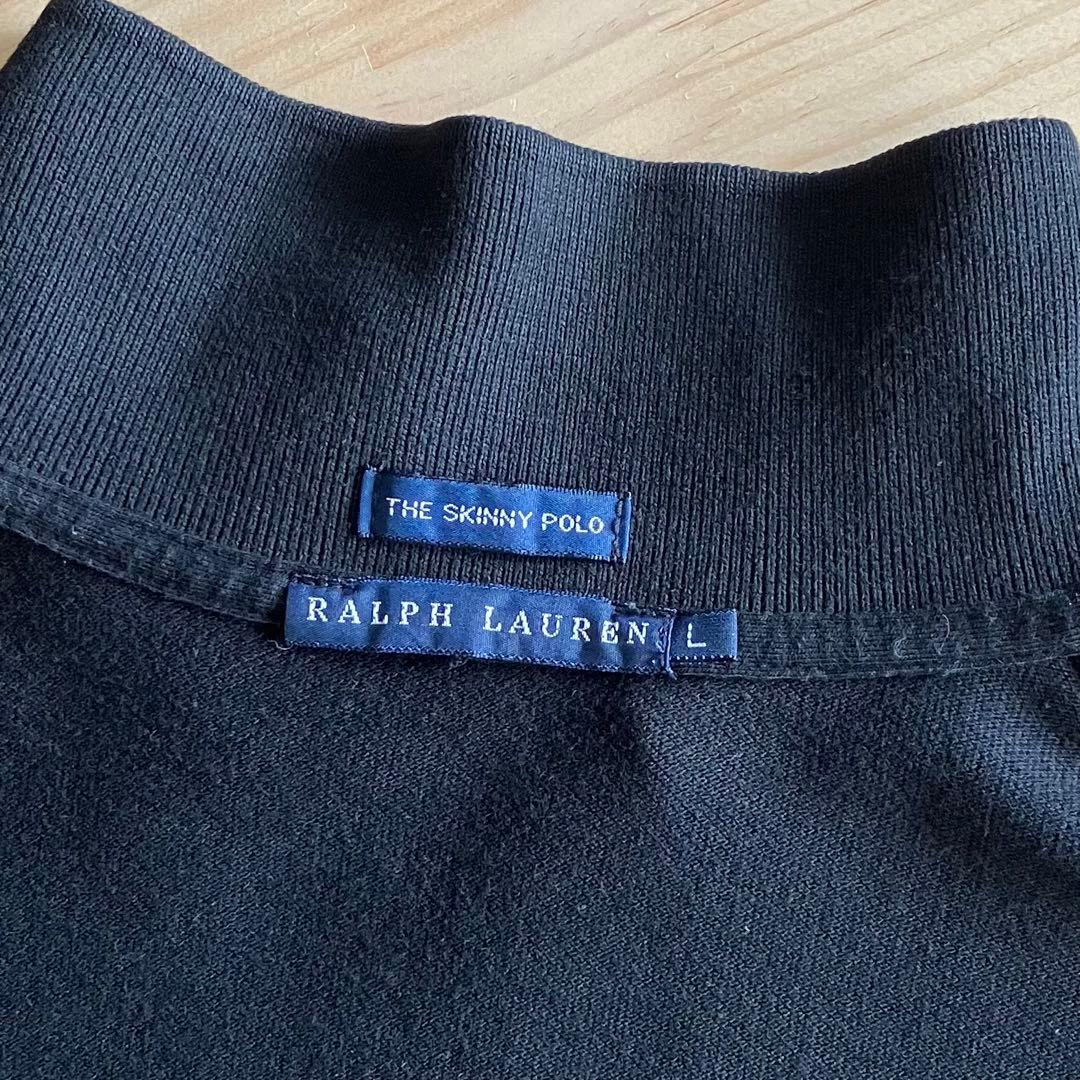 美品 ラルフローレン ポロシャツ 黒 スキニー L 鹿の子