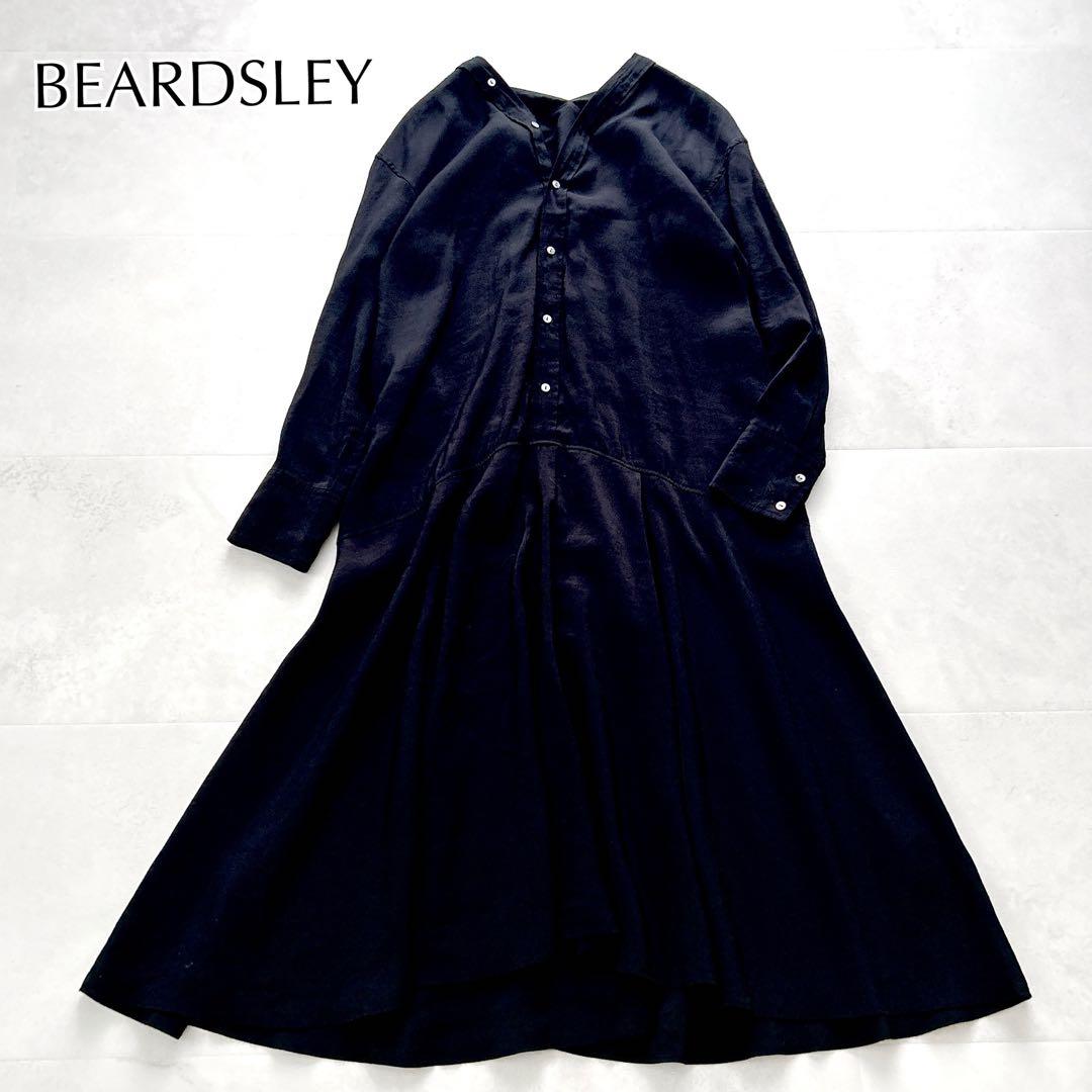 24SS✨人気　ビアズリー カラーレスシャツワンピース　ブラック　現行近年モデル