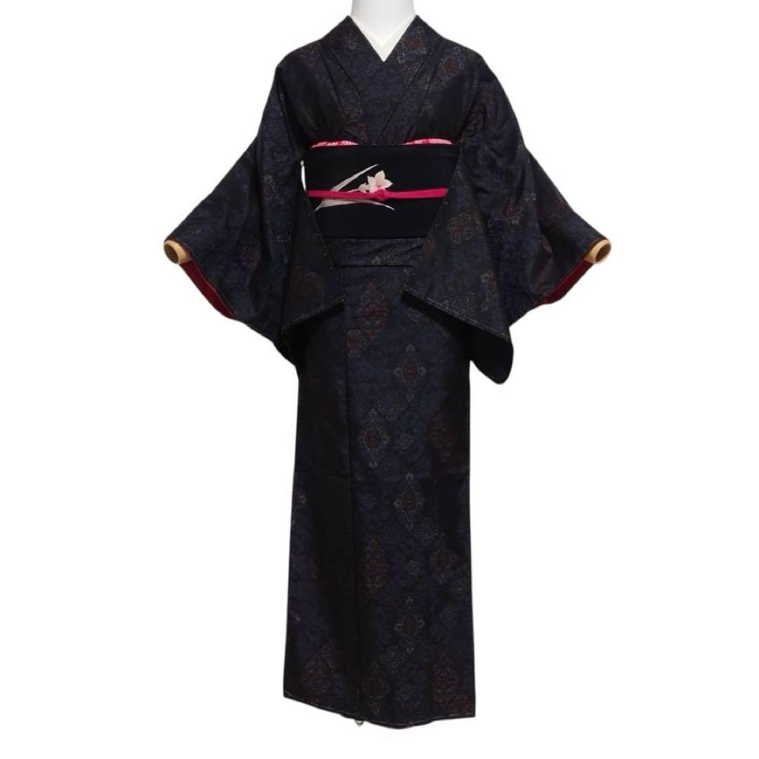 未使用近い　美品　袷　証紙　大島紬　フルセット