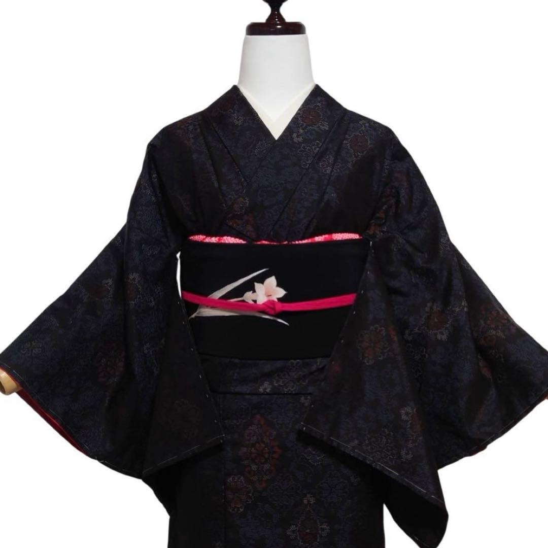 未使用近い　美品　袷　証紙　大島紬　フルセット