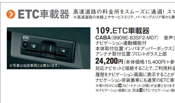 スズキ車用　ビルトインＥＴＣ