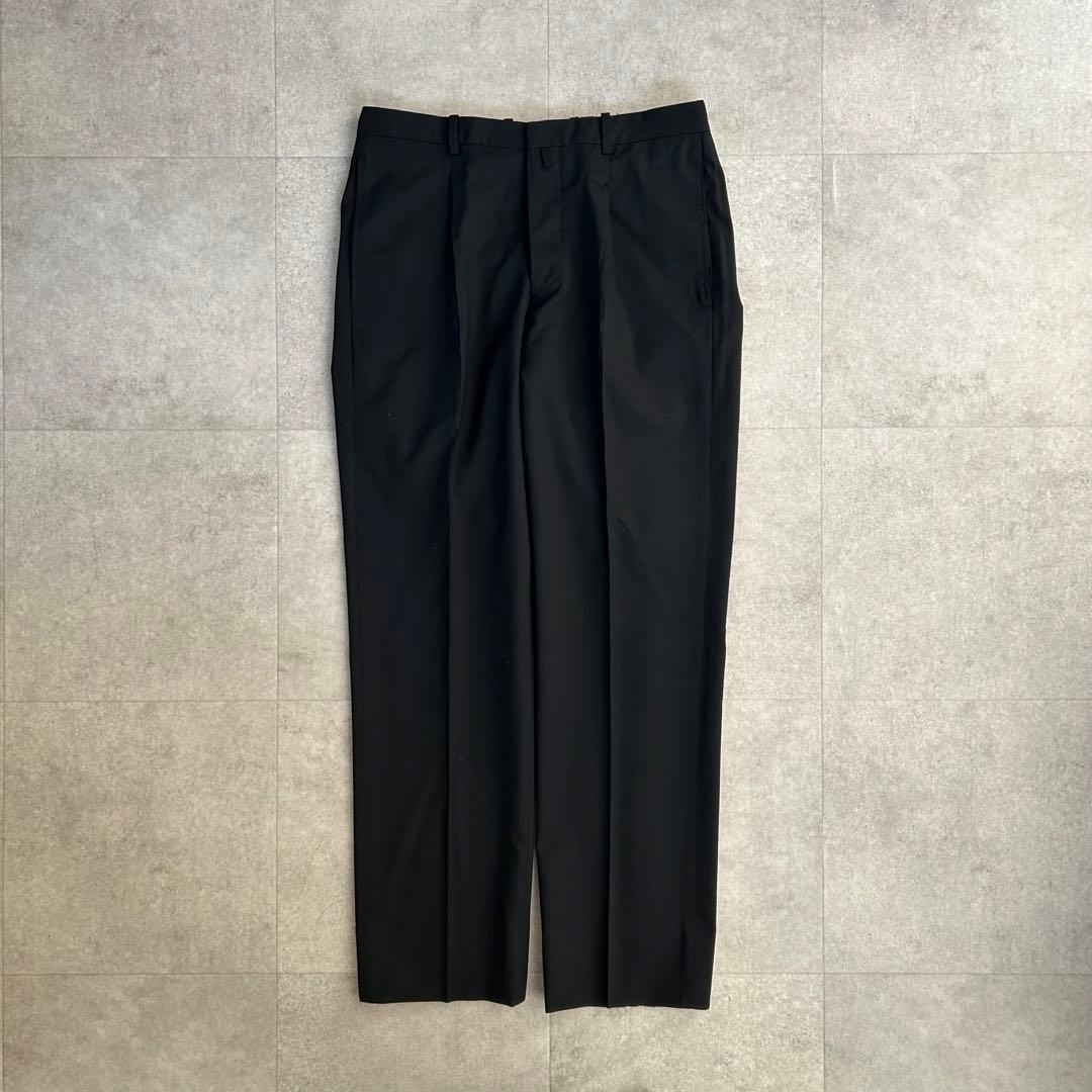 JIL SANDER センタープレススラックス 1タック ブラック サイズ46