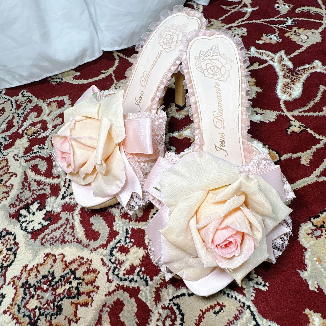 ジーザスディアマンテローズミュール、サンダル、ピンヒール