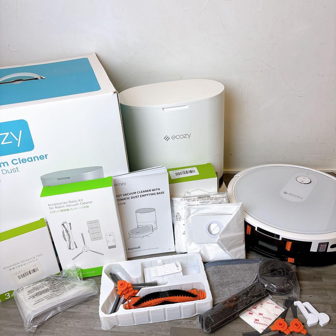 【未使用】 ecozyロボット掃除機 RV-SG250B 自動ゴミ収集機能付
