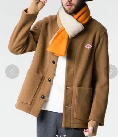 DANTON ダントン ウールモッサー ノーカラー ジャケット 42