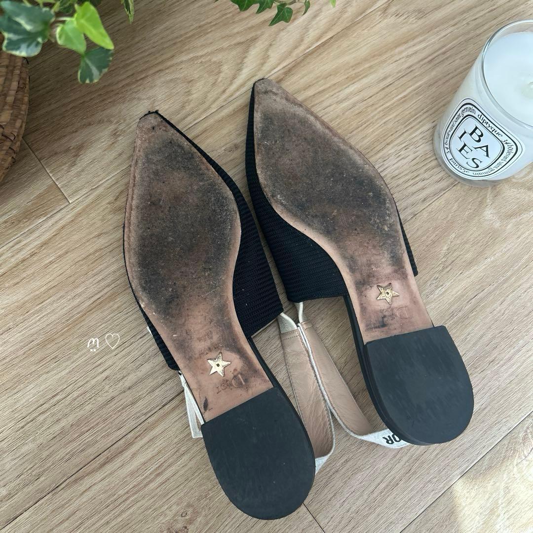 Diorディオール　ジャディオール　スリングバックフラットシューズ37　パンプス