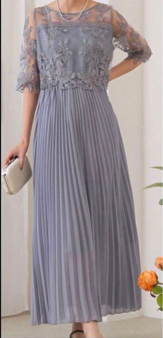 ♡新品タグ付き♡【kana カナ】フラワー刺繍 プリーツ パーティードレス