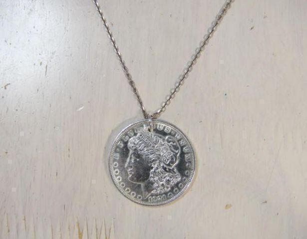 本物アメリカ銀貨 モルガン 1ドル ペンダント ネックレス ヘッド（トップ）