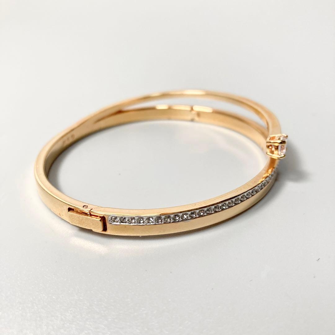 未使用 SWAROVSKI スワロフスキー バングル ブレスレット ゴールド