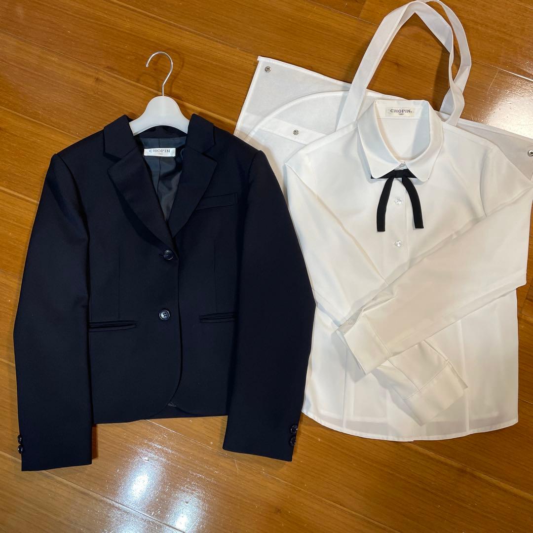 受験　面接　卒業式 CHOPIN ネイビー スーツ・ブレザーとシャツセット