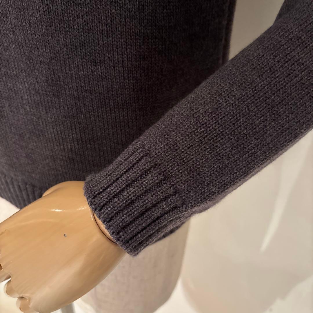 ザノーネ／タートルネックニット／5ゲージ／チャコールグレー／48