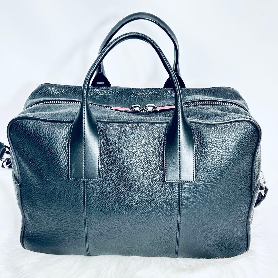 ☆極美品☆ クリスチャンルブタン ボストンバッグ シボ