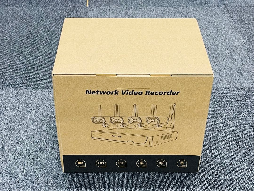 ワイヤレス防犯カメラ8台セット 10.1インチLCDモニター暗視撮影 H.265