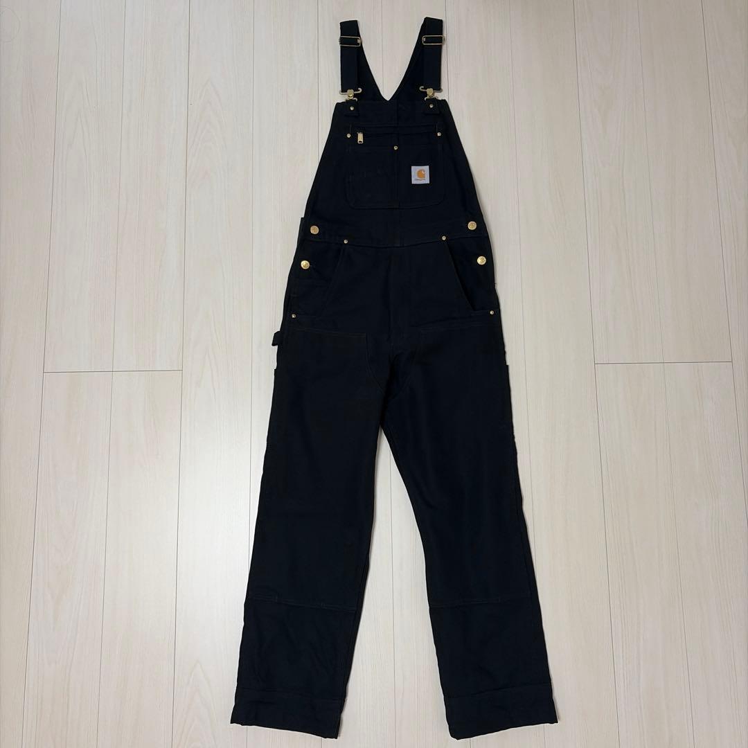 Carhartt カーハートオーバーオール　ダブルニーダック　ブラック30/32