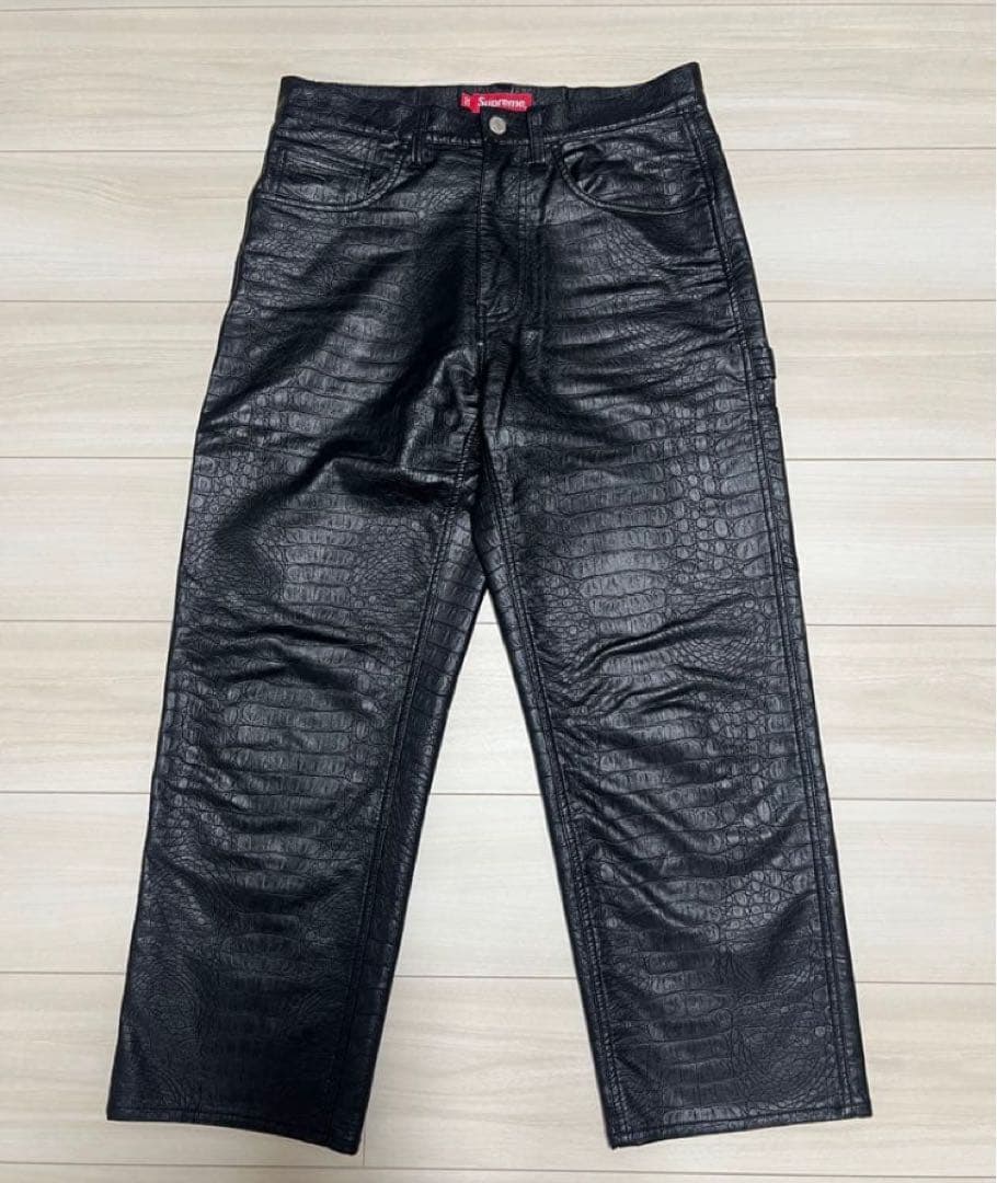 こ*ぎ様 Supreme レザーパンツ Faux Croc Painter Pa
