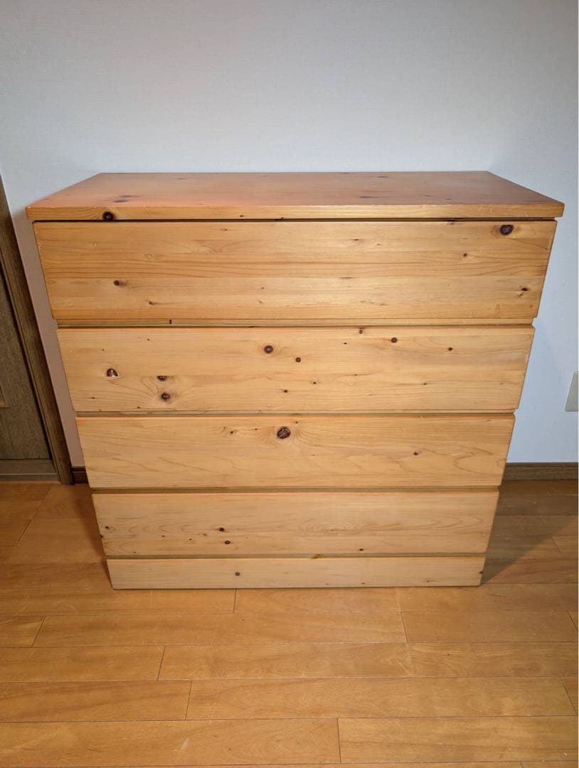 ■送料込■無印 MUJI パイン材 4段チェスト 木製棚 衣装棚 衣類収納 廃盤