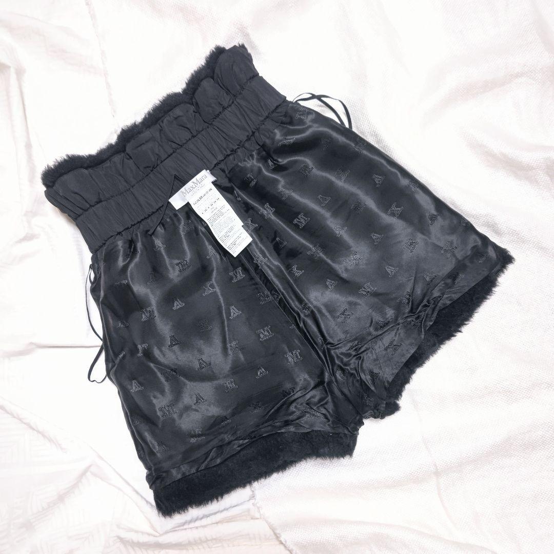 マックスマーラMax Maraアルパカブレンドテディベアショートパンツ黒38