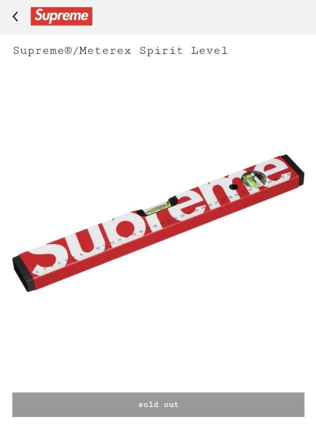 アクセサリー Supreme Meterex Spirit Level