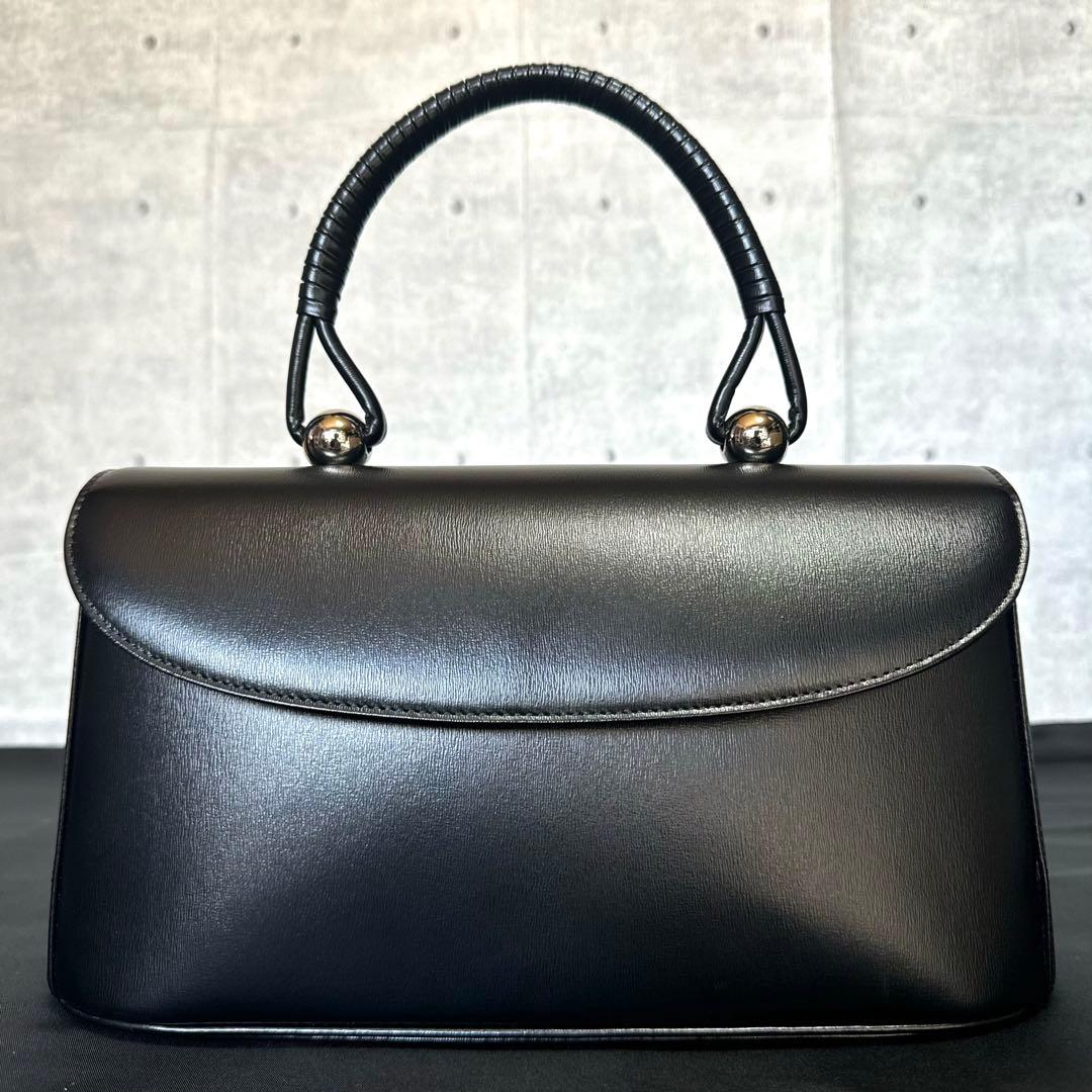 専用品HAMANO ロイヤルスタンド 黒 カーフレザー ハンドバッグ現行品