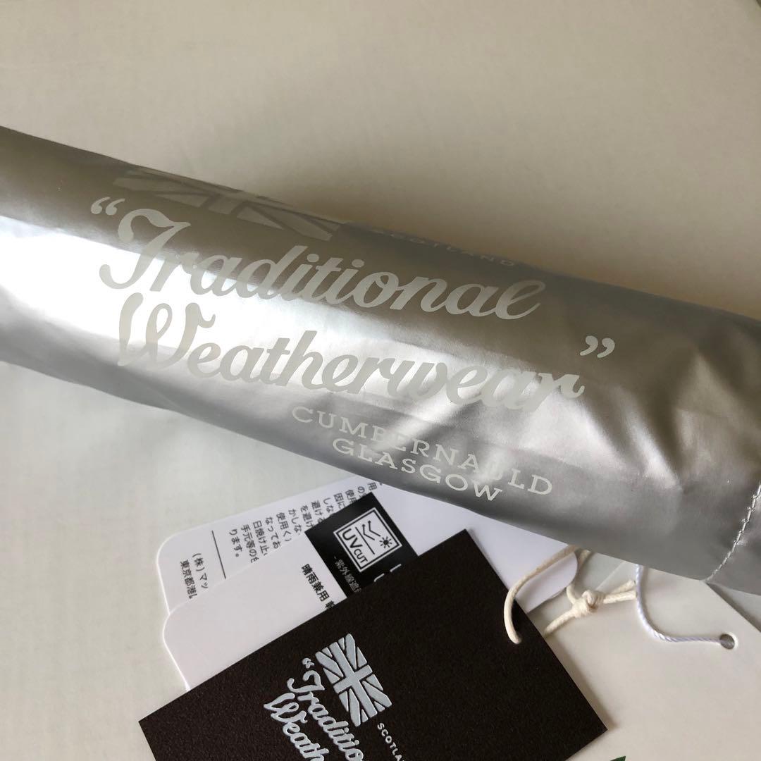 トラディショナルウェザーウェア　晴雨兼用折りたたみ傘　日傘　シルバー 別注 3