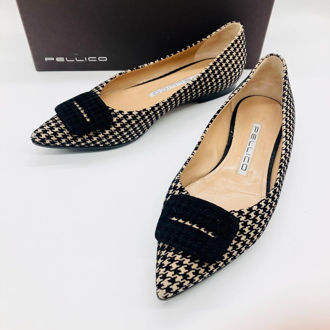極美品✨ペリーコ　千鳥格子　フラット パンプス　チェック　アネッリ フィッビア