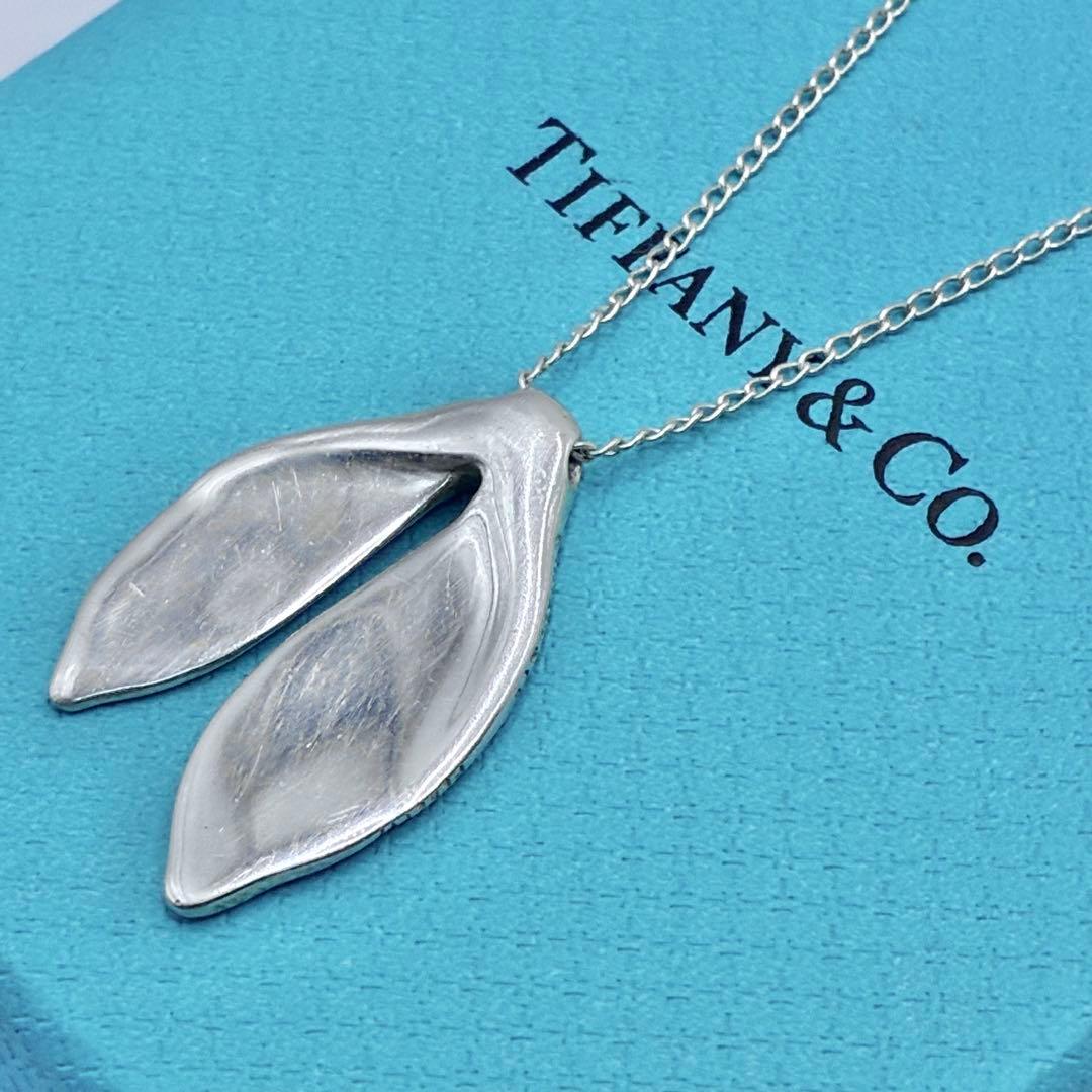 オールドティファニー ホエールテール ネックレス　ロングチェーン　シルバー
