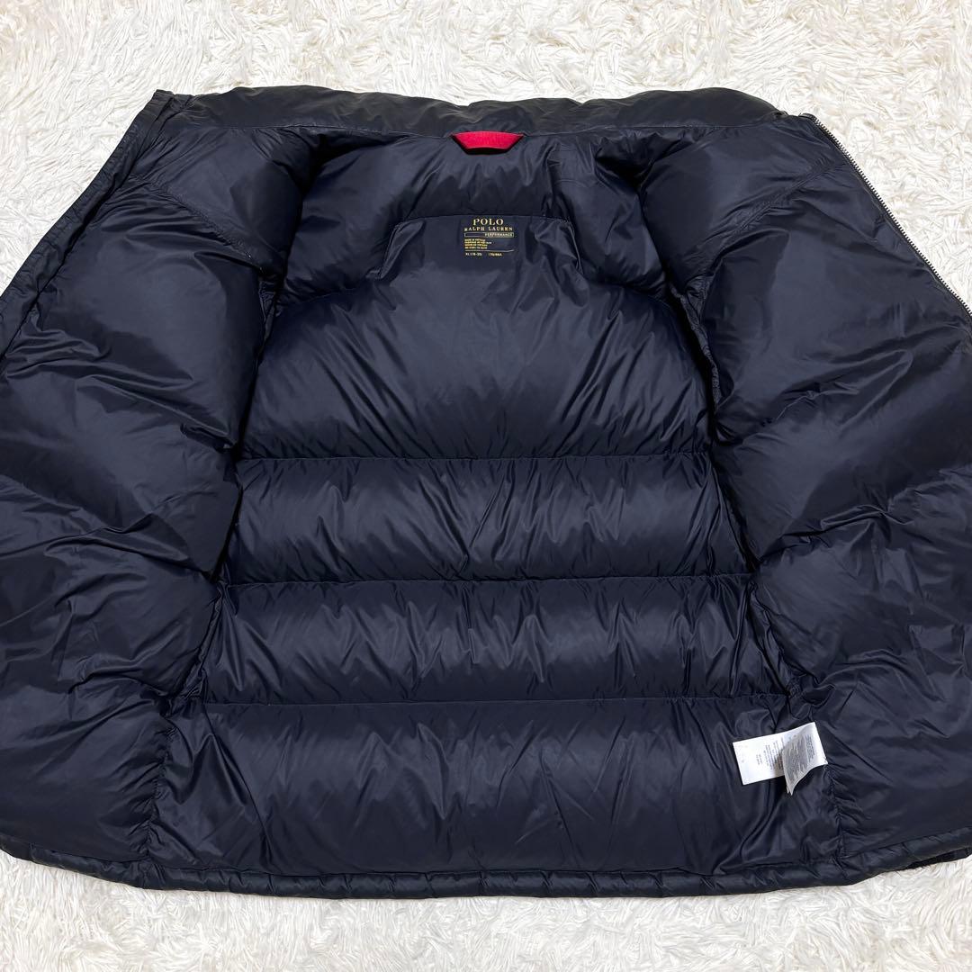 ポロラルフローレン ダウンジャケット M相当 ロゴ ブラック 肉厚 近年モデル