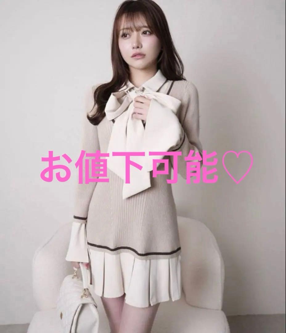 リップサービス シャツドッキングプリーツワンピース