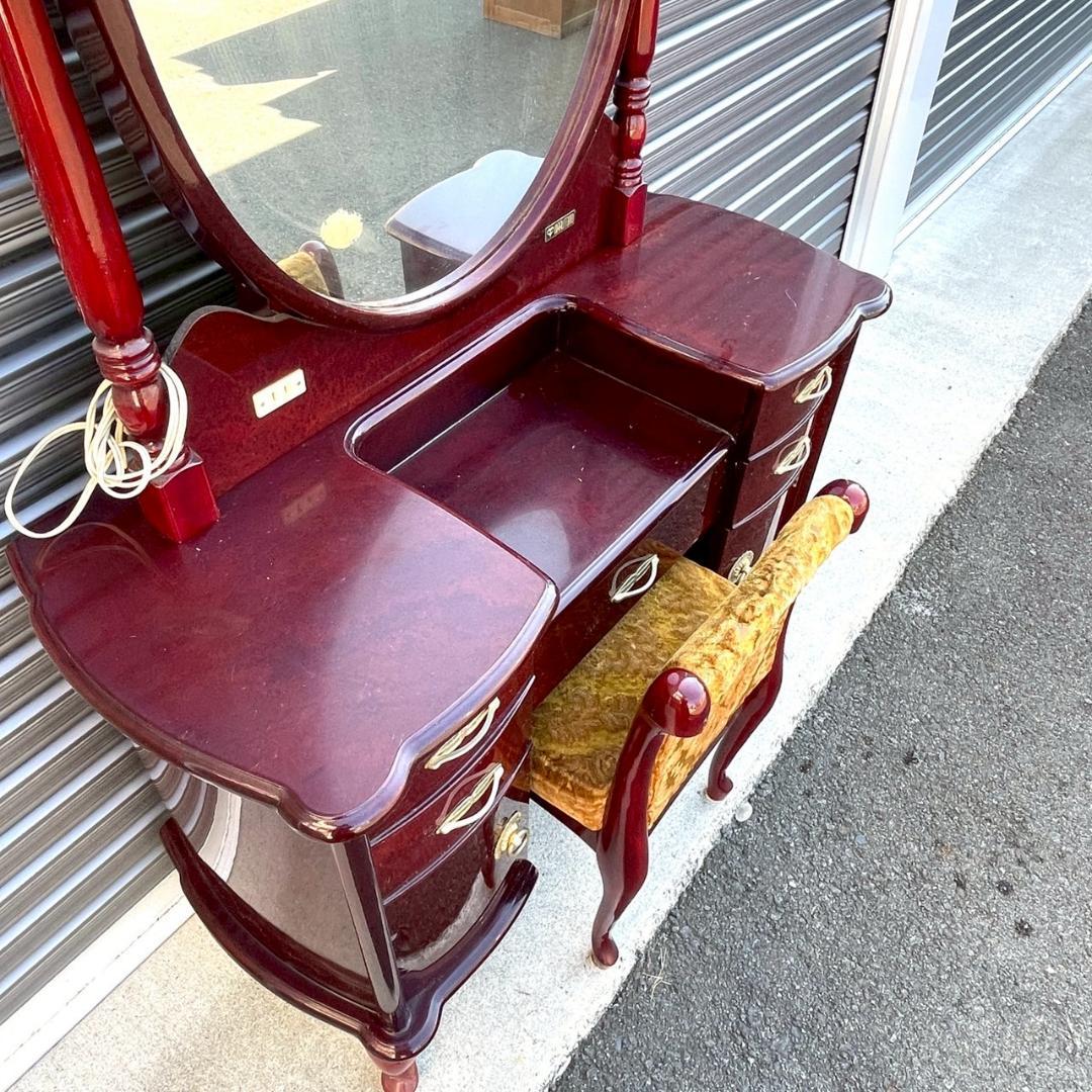 【ヴィクトリア調】アンティークミラー 猫足ドレッサー 鏡台 レトロ家具