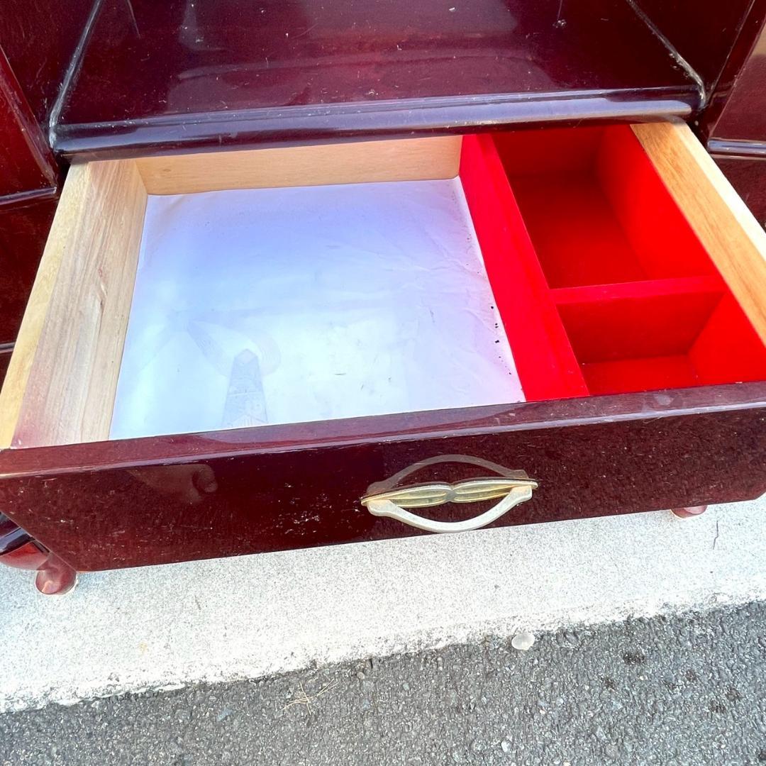 【ヴィクトリア調】アンティークミラー 猫足ドレッサー 鏡台 レトロ家具